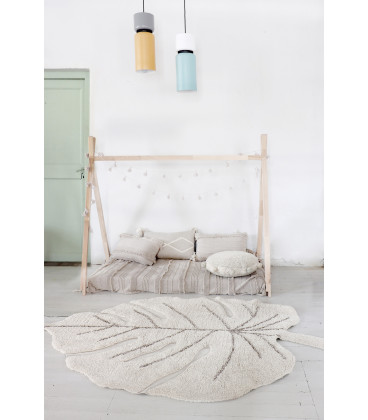 Tapis Monstera Natural Coton 120/180 cm Lavable en Machine