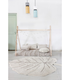 Tapis Monstera Natural Coton 120/180 cm Lavable en Machine