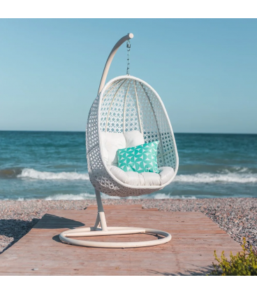 Fauteuil Dido Oeuf  Suspendu Blanc + Support - Outdoor