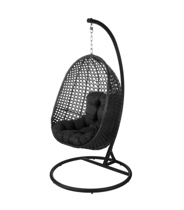 Fauteuil Dido Oeuf Suspendu Noir + Support - Outdoor