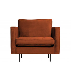 Fauteuil Rodéo Classic Velvet Rouille Matelassé