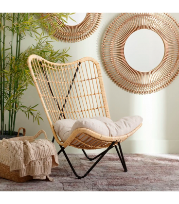 Fauteuil Argentina Fibre Naturelle avec Coussin