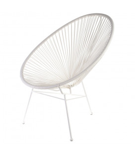 Fauteuil Acapulco Blanc - Structure Acier Blanc