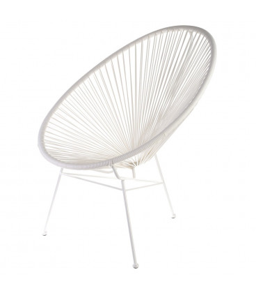 fauteuil acapulco blanc - structure acier blanc - hØgen