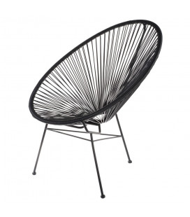 Fauteuil Acapulco Noir - Structure Acier Noir Monobloc