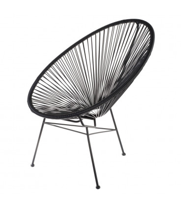fauteuil acapulco noir - structure acier noir - hØgen