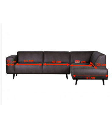 Canapé d'Angle Gauche Statement Cognac Cuir RecycléWOOOD by De Eekhoorn