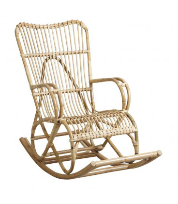 Rocking Chair en Rotin Manau Naturel