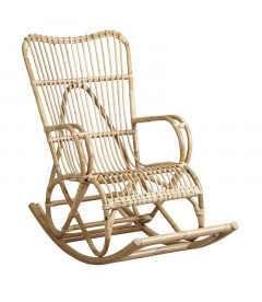 Rocking Chair en Rotin Manau Naturel Rocking Chair en Rotin Manau Naturel