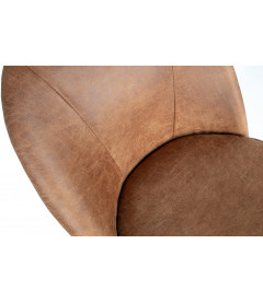 Chaise Vogue Cuir Cognac