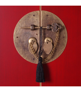Meuble D'Appoint 8 Tiroirs Oriente Cire Rouge
