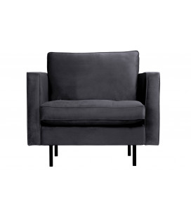 Fauteuil Rodéo Classic Velvet Gris Foncé Matelassé