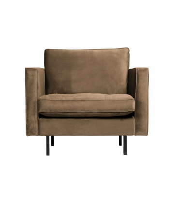 Fauteuil Rodéo Classic Velvet Taupe Matelassé