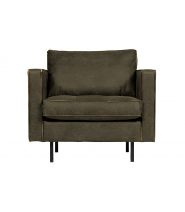 Fauteuil Rodéo Classic Cuir Recyclé Army Matelassé