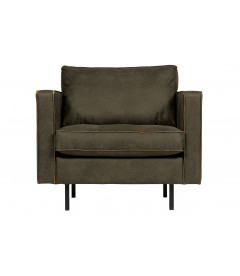 Fauteuil Rodéo Classic Cuir Recyclé Army MatelasséWOOOD by De Eekhoorn Fauteuil Rodéo Classic Cuir Recyclé Army MatelasséWOOOD by De Eekhoorn