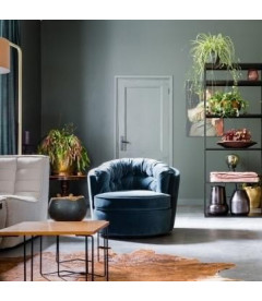 Fauteuil Pivotant Carroussel Velours BleuWOOOD by De Eekhoorn