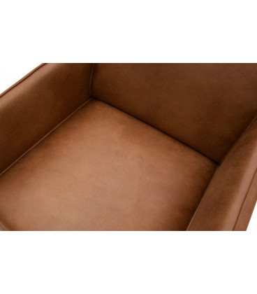 Fauteuil Statement Cognac Cuir RecycléWOOOD by De Eekhoorn