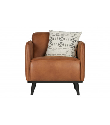 Fauteuil Statement Cognac Cuir RecycléWOOOD by De Eekhoorn