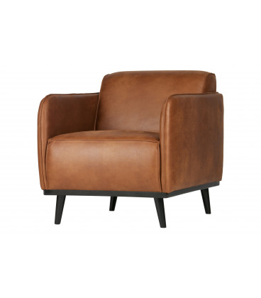 Fauteuil Statement Cognac Cuir RecycléWOOOD by De Eekhoorn