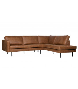 Canapé d'Angle Rodéo Droit Cognac Cuir RecycléWOOOD by De Eekhoorn 2