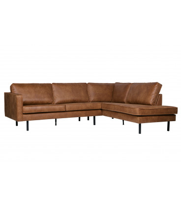 Canapé d'Angle Rodéo Droit Cognac Cuir RecycléWOOOD by De Eekhoorn