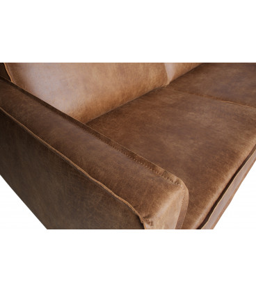 Canapé d'Angle Rodéo Droit Cognac Cuir RecycléWOOOD by De Eekhoorn