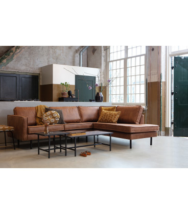 Canapé d'Angle Rodéo Droit Cognac Cuir RecycléWOOOD by De Eekhoorn