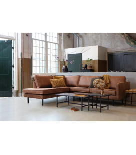 Canapé d'Angle Rodéo Gauche Cognac Cuir RecycléWOOOD by De Eekhoorn 2