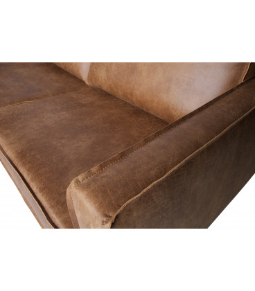 Canapé d'Angle Rodéo Gauche Cognac Cuir RecycléWOOOD by De Eekhoorn