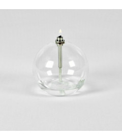 Bougie Ronde PM, D 9cm, Verre, Acier Chrome, Meche Fibre De Verre Bougie Ronde PM, D 9cm, Verre, Acier Chrome, Meche Fibre De Verre