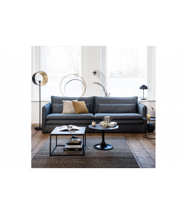 Lampadaire Pien Noir 145 cm avec Abat-Jour Noir/LaitonWOOOD by De Eekhoorn