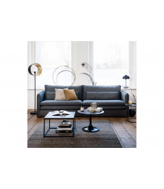 Lampadaire Pien Noir 145 cm avec Abat-Jour Noir/LaitonWOOOD by De Eekhoorn