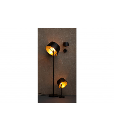 Lampadaire Pien Noir 145 cm avec Abat-Jour Noir/LaitonWOOOD by De Eekhoorn