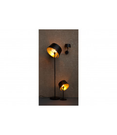 Lampadaire Pien Noir 145 cm avec Abat-Jour Noir/LaitonWOOOD by De Eekhoorn