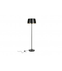 Lampadaire Pien Noir 145 cm avec Abat-Jour Noir/LaitonWOOOD by De Eekhoorn