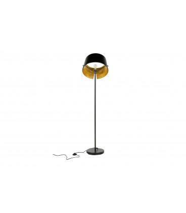 Lampadaire Pien Noir 145 cm avec Abat-Jour Noir/LaitonWOOOD by De Eekhoorn