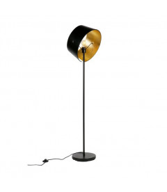 Lampadaire Pien Noir 145 cm avec Abat-Jour Noir/LaitonWOOOD by De Eekhoorn