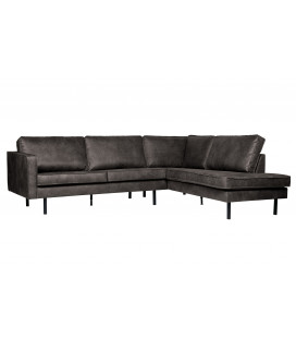 Canapé d'Angle Rodéo Droit Black Cuir RecycléWOOOD by De Eekhoorn 2