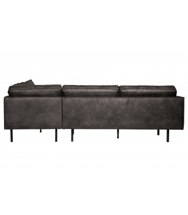 Canapé d'Angle Rodéo Droit Black Cuir RecycléWOOOD by De Eekhoorn