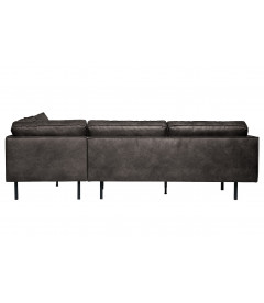 Canapé d'Angle Rodéo Droit Black Cuir RecycléWOOOD by De Eekhoorn Canapé d'Angle Rodéo Droit Black Cuir RecycléWOOOD by De Eekhoorn