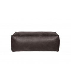 Pouf Large Rodéo Cuir Recyclé BlackWOOOD by De Eekhoorn Pouf Large Rodéo Cuir Recyclé BlackWOOOD by De Eekhoorn