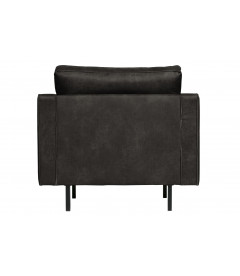 Fauteuil Rodéo Classic Cuir Recyclé Black MatelasséWOOOD by De Eekhoorn Fauteuil Rodéo Classic Cuir Recyclé Black MatelasséWOOOD by De Eekhoorn