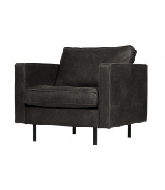 Fauteuil Rodéo Classic Cuir Recyclé Black MatelasséWOOOD by De Eekhoorn Fauteuil Rodéo Classic Cuir Recyclé Black MatelasséWOOOD by De Eekhoorn