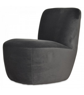 Fauteuil Love Velours Anthracite