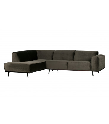 Canapé d'Angle Gauche Statement Velours Vert ChaudWOOOD by De Eekhoorn