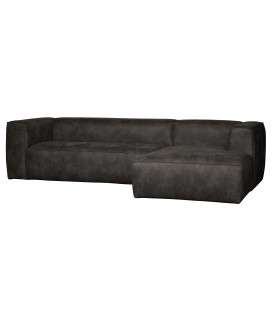 Canapé d'Angle Droit Bean en Cuir Recyclé NoirWOOOD by De Eekhoorn 2