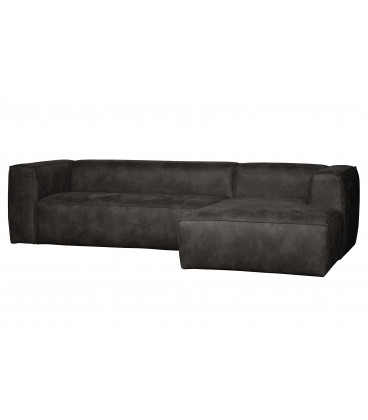 Canapé d'Angle Droit Bean en Cuir Recyclé NoirWOOOD by De Eekhoorn