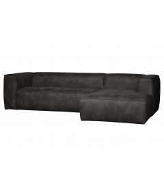 Canapé d'Angle Droit Bean en Cuir Recyclé NoirWOOOD by De Eekhoorn Canapé d'Angle Droit Bean en Cuir Recyclé NoirWOOOD by De Eekhoorn
