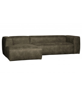 Canapé d'Angle Gauche Bean en Cuir Recyclé ArmyWOOOD by De Eekhoorn 2