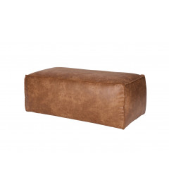 Pouf Large Rodéo Cuir Recyclé CognacWOOOD by De Eekhoorn Pouf Large Rodéo Cuir Recyclé CognacWOOOD by De Eekhoorn